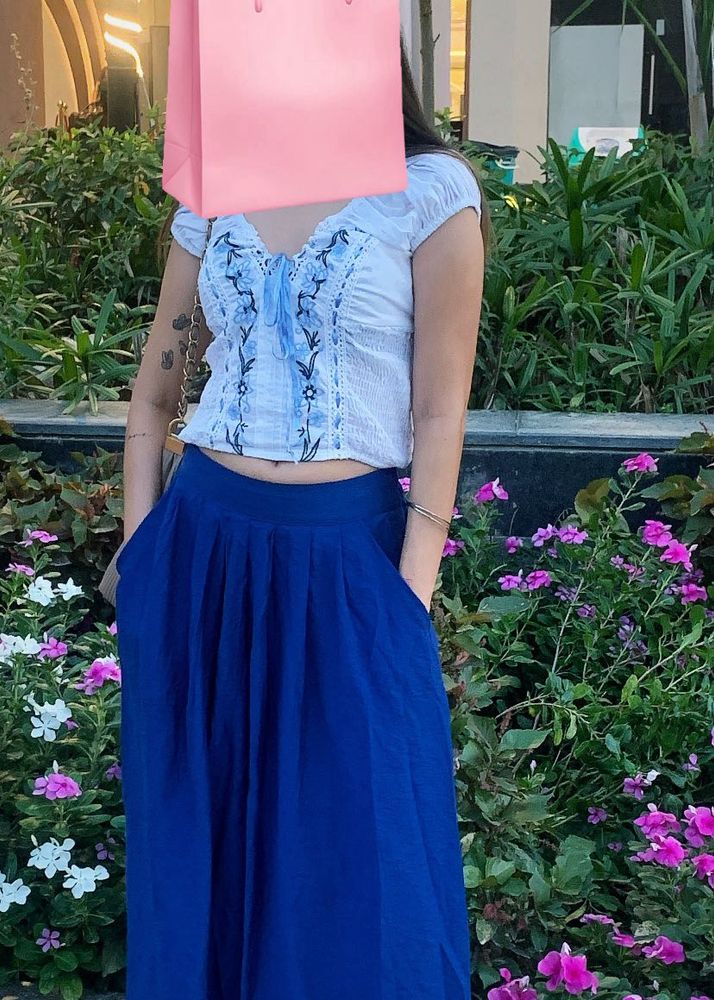 Vibrant Royal Blue Ethnic Skirt