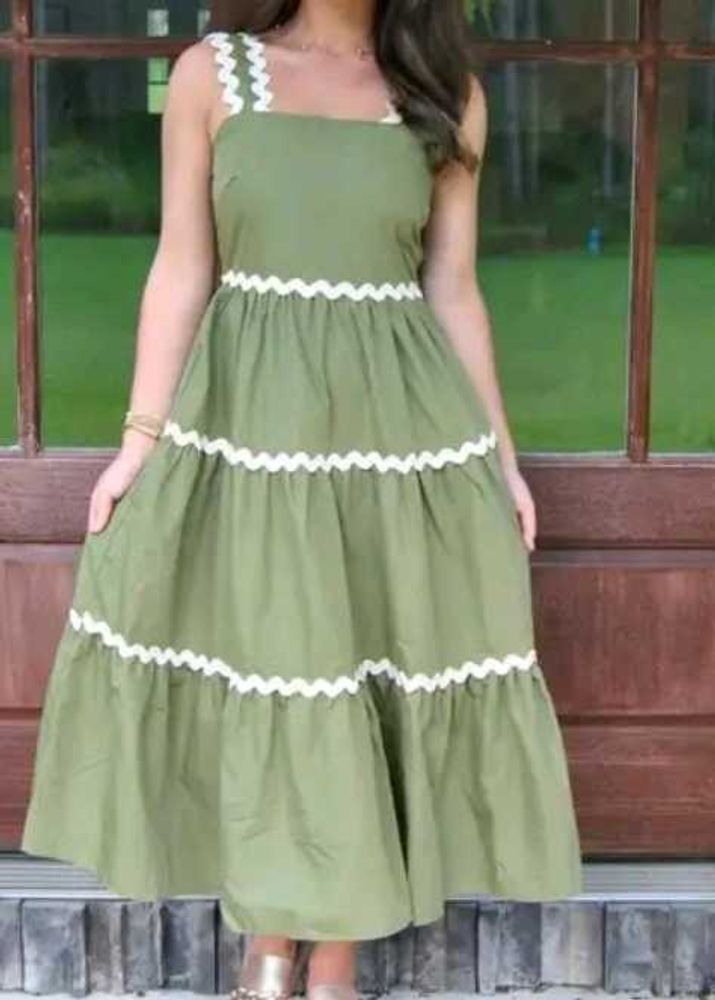 Green knee length Summer dress