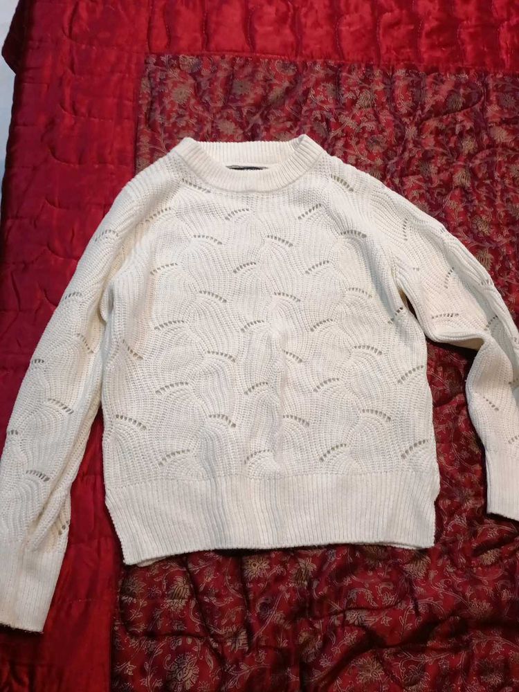 zudio Cream Knit Sweater