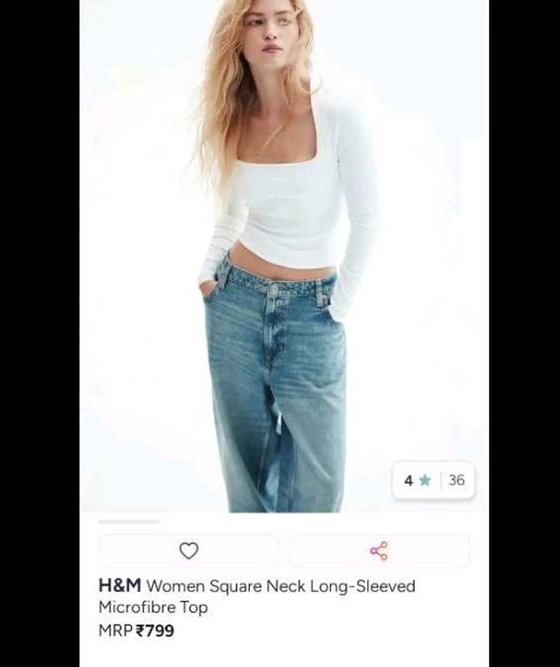 Cream Square Neck Long Sleeve Top