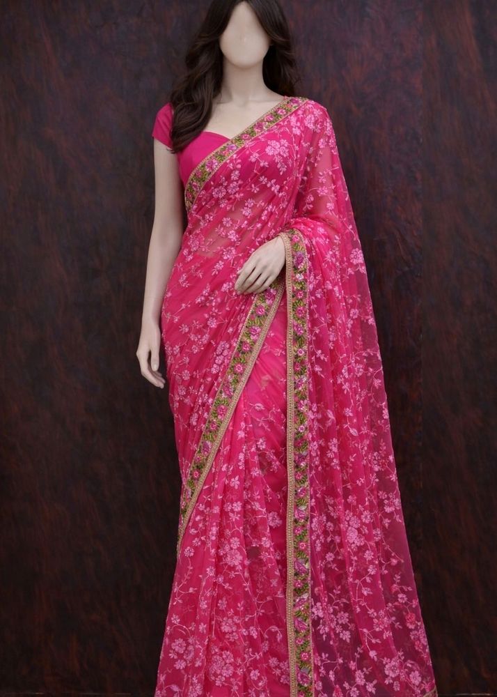 Beautiful Pink Floral Saree💖✨