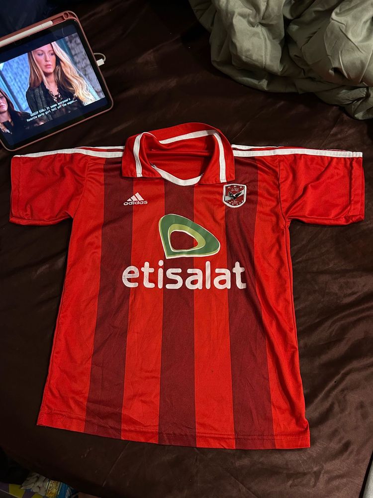 Red Striped Adidas Soccer Jersey