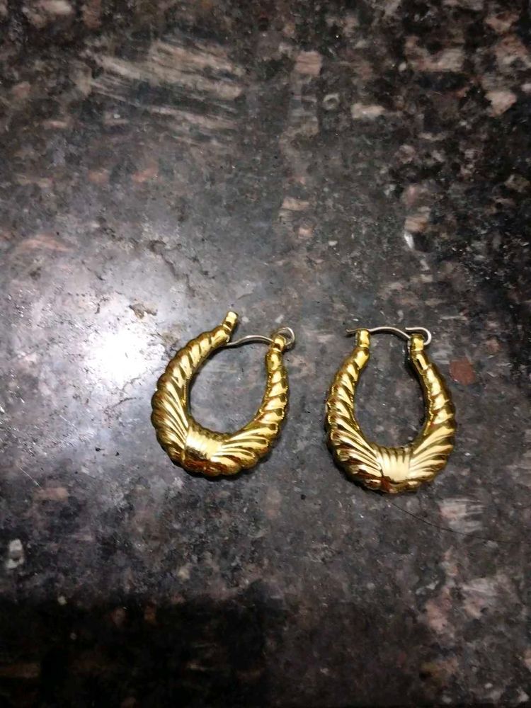 Gold Tone Hoop Earrings