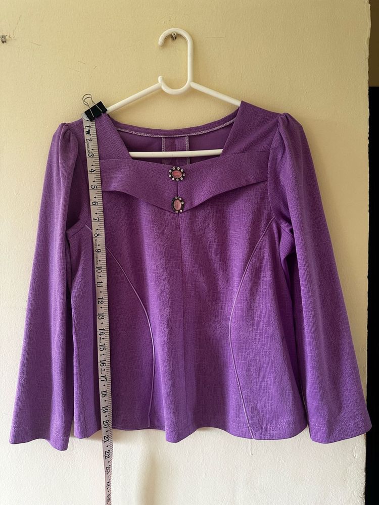 Vibrant Purple Embellished Blouse