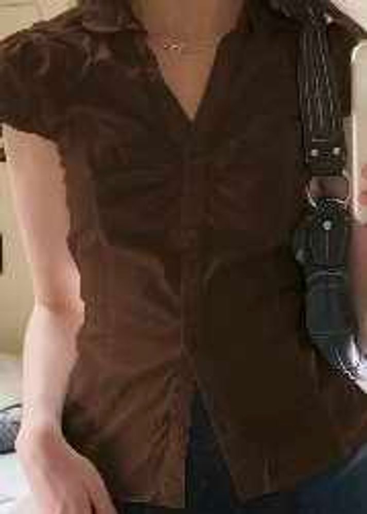 Chic NEWME Brown Button-Up Blouse