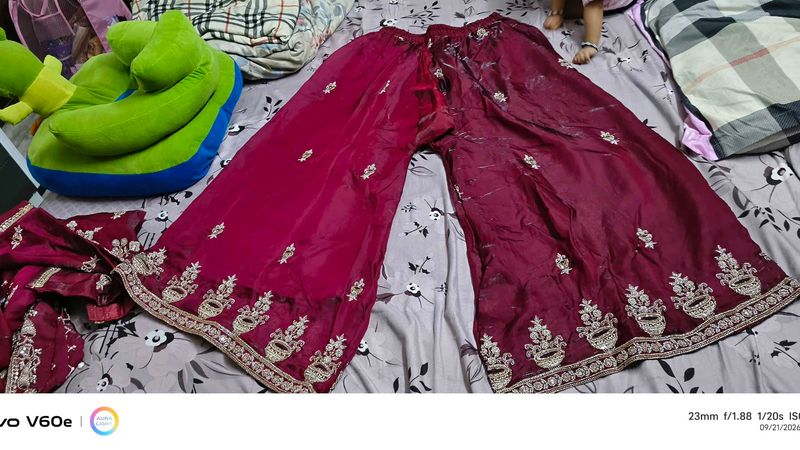 Embroidered Palazzo Pants