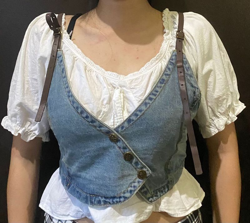 Denim Bustier Top