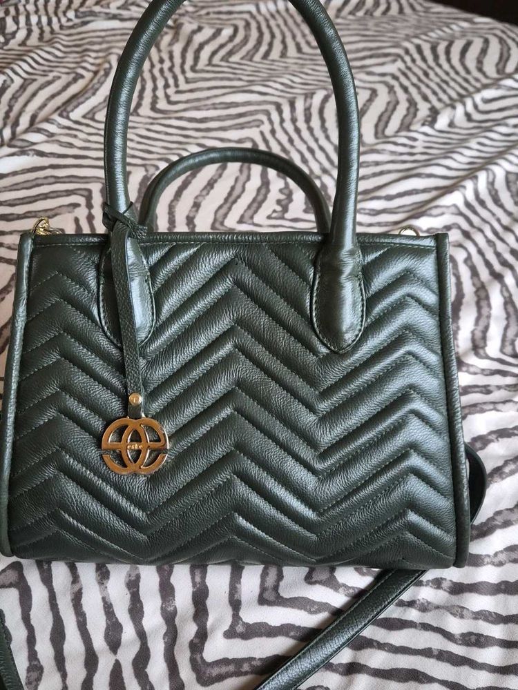 Eske Chic Green Chevron Shoulder Bag