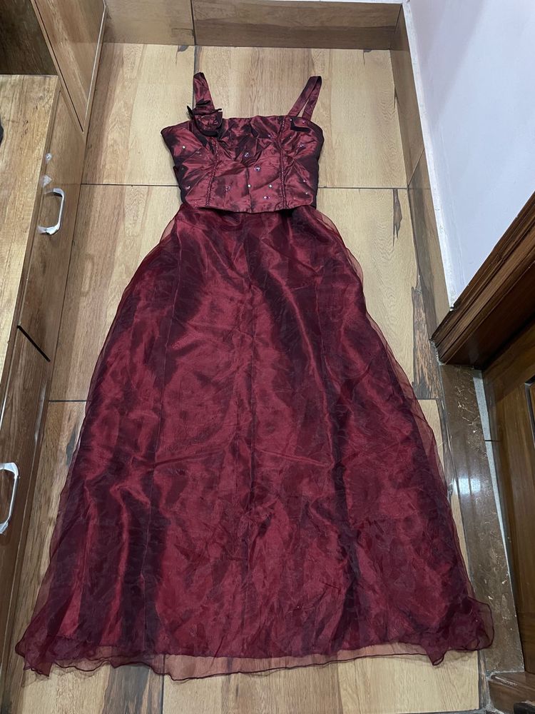 Maroon Embellished dress