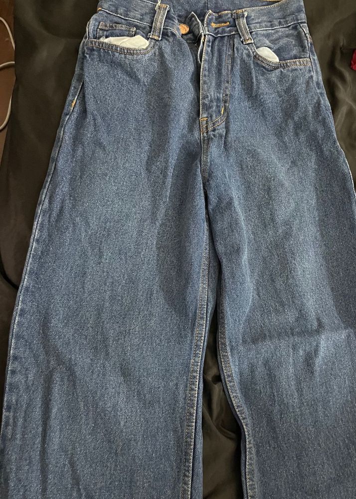 Blue Wide Leg Jeans