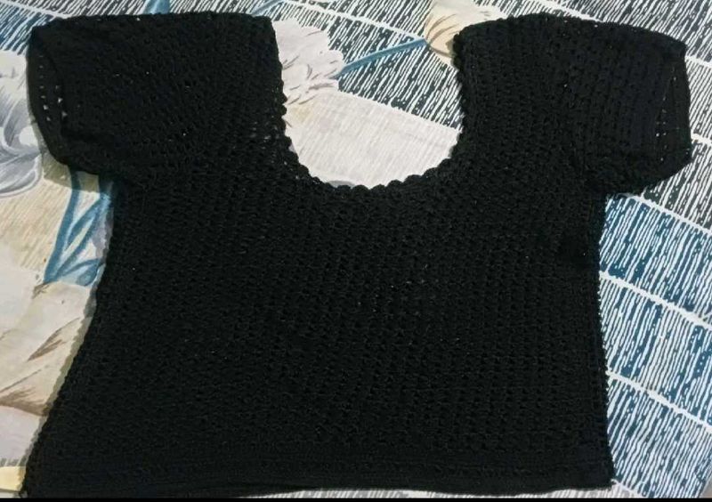 Chic Black Crochet Top