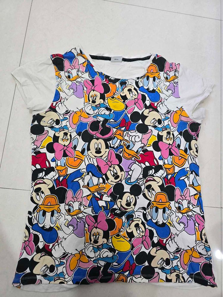 Chic Disney Character Print T-Shirt