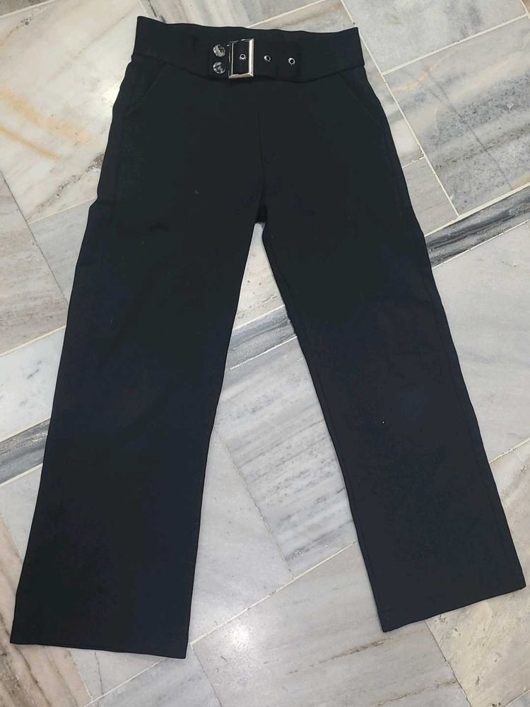 Stylish Black Belted  Trouser
