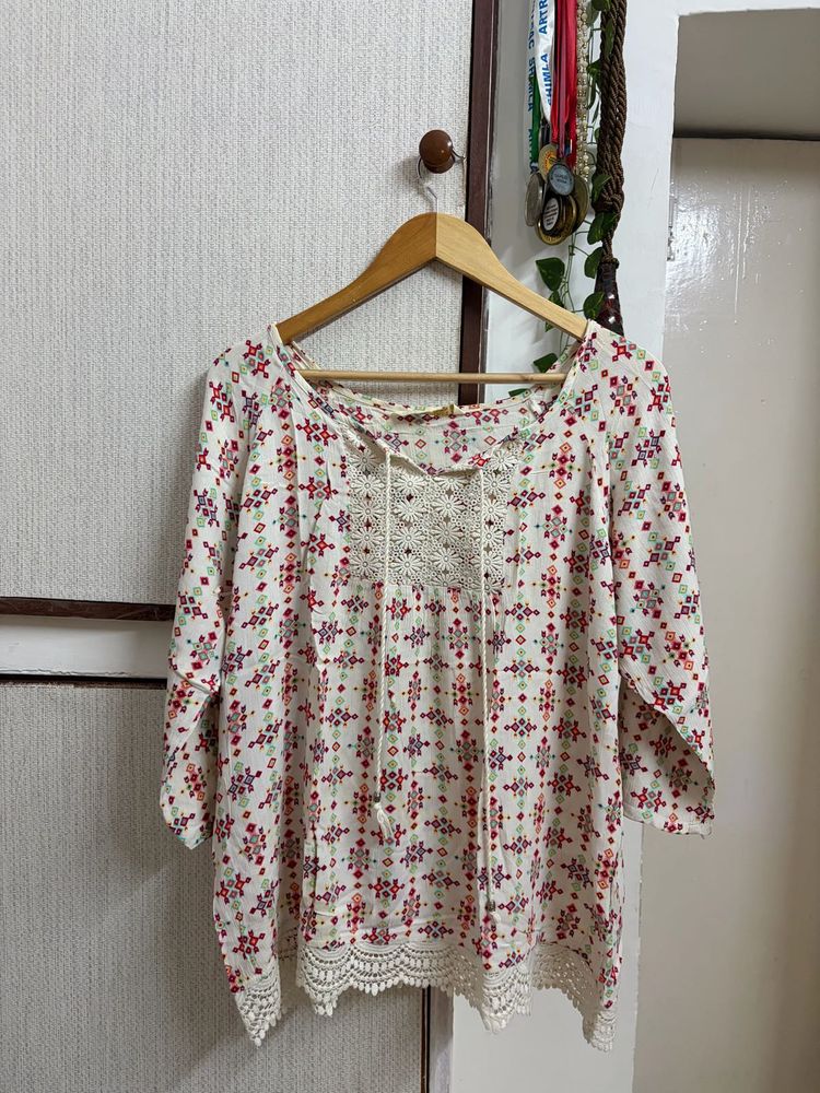 Bohemian Print Tunic Top