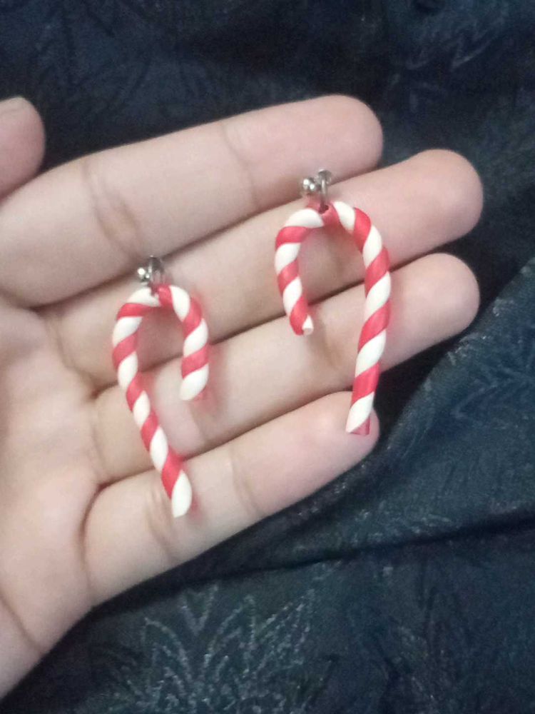 Candy Cane Christmas Earrings