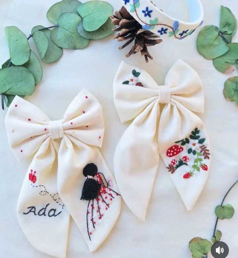 Cute Embroidered Hair Bows any 1