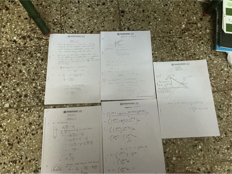 Physics &amp; Math  adrs handwritten by Narayana
