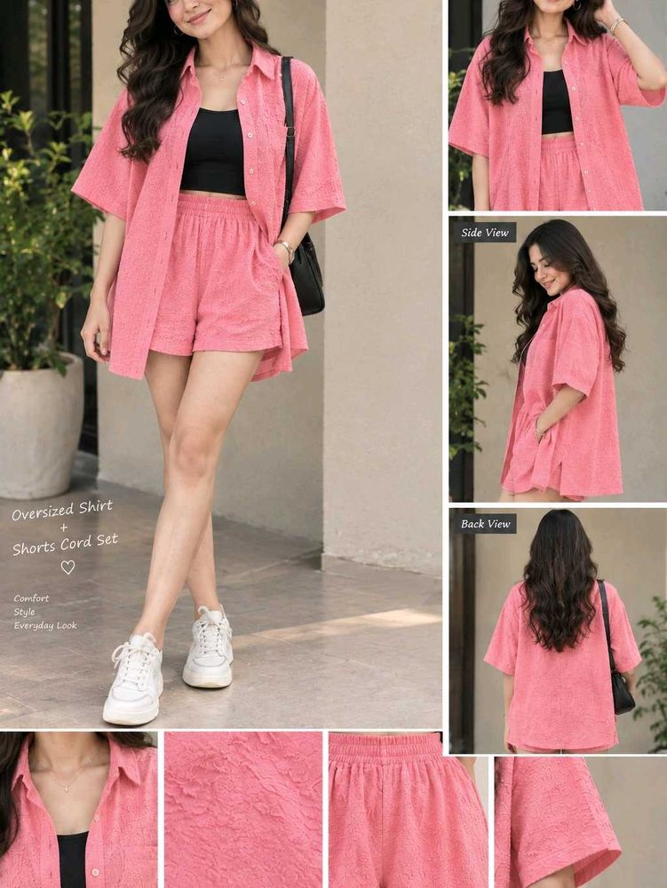 2piece Cord Set short+ oversized shirt upto xl si