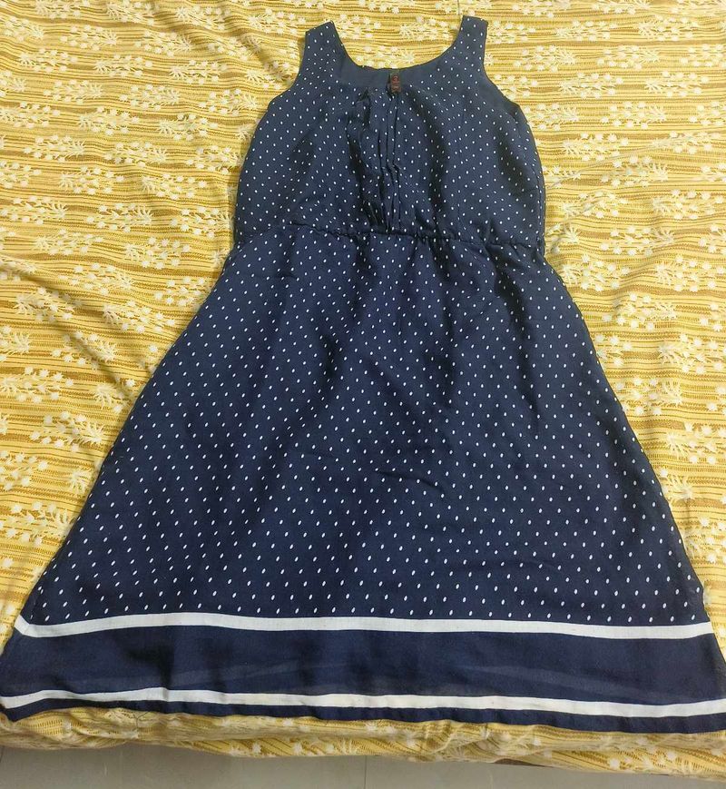 Navy Blue Polka Dot Dress