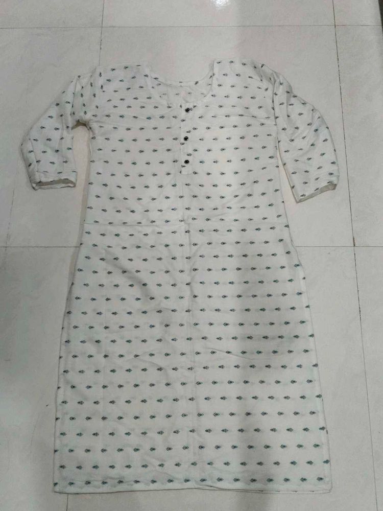White Printed Kurta