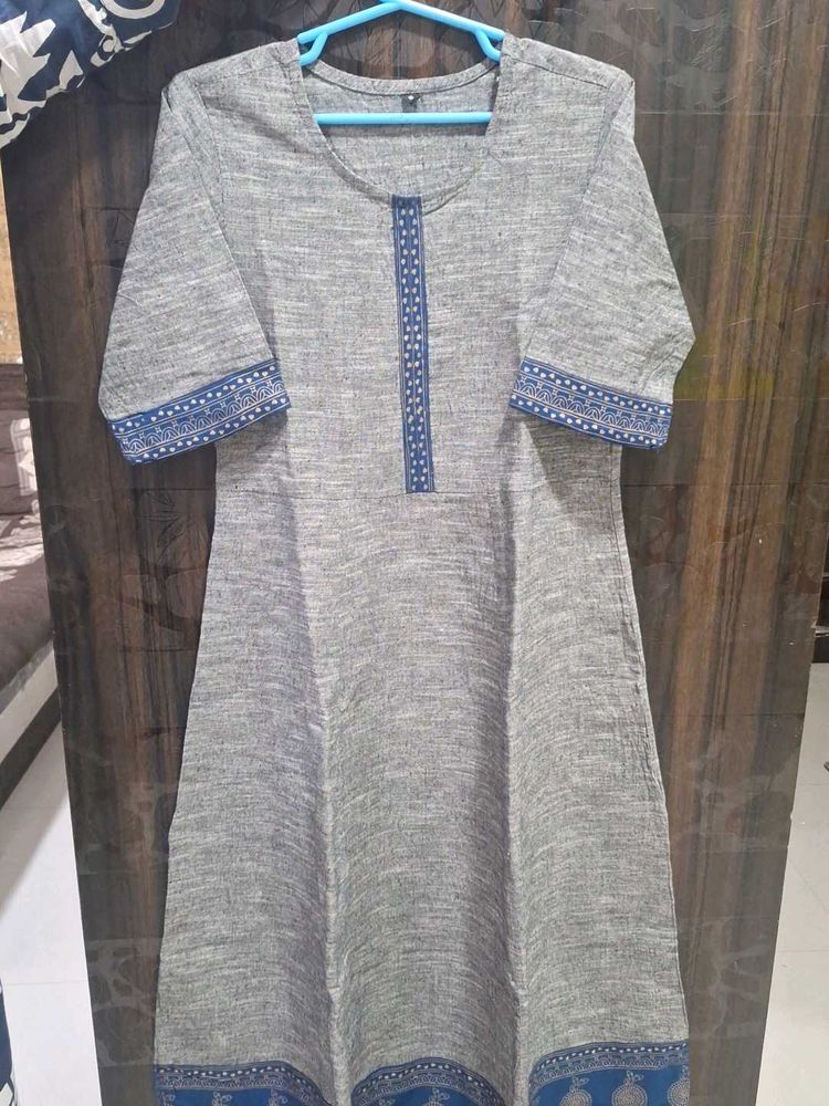 Grey Printed Kurta