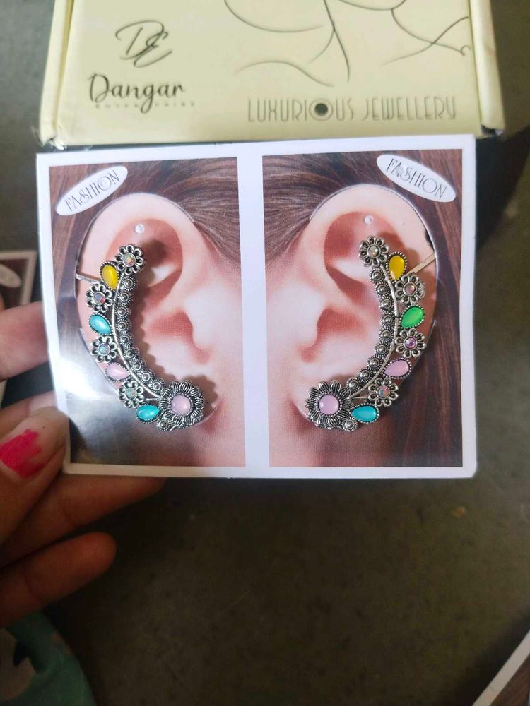 Boho Gemstone Ear Cuff Earrings