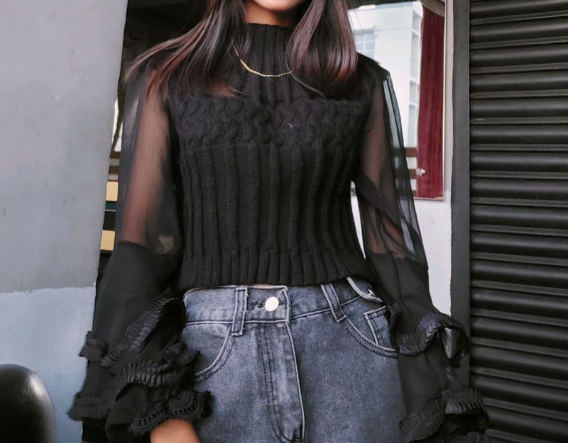 Black Ruffle Top🖤.