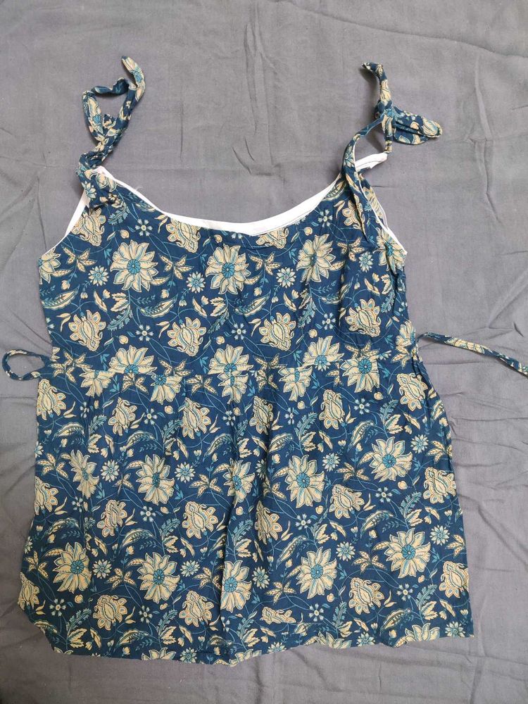 Floral Print Tie Strap Tank Top