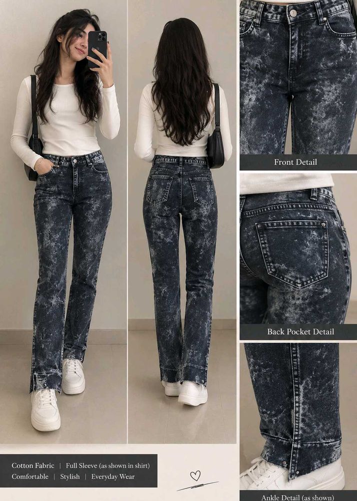Stylish Acid Wash Jeans for Women