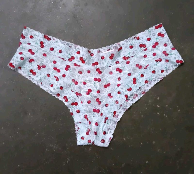 Cute Cherry Print Lace Panty