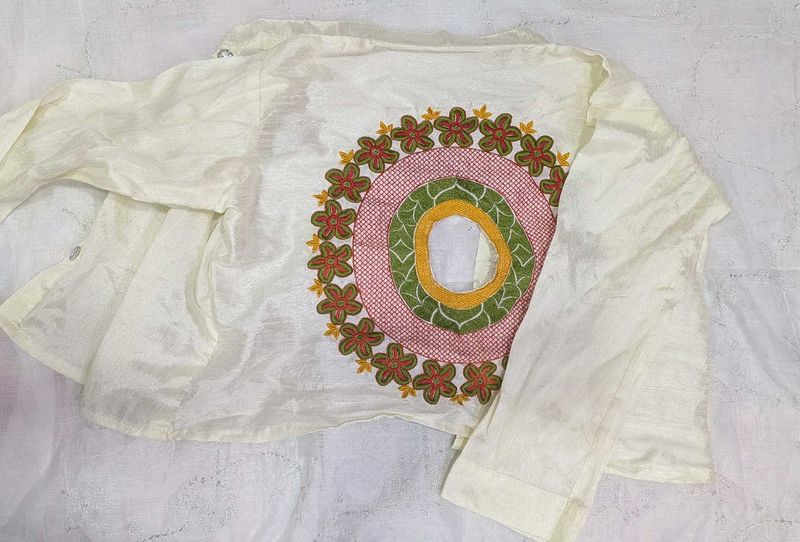 Embroidered Cream Blouse