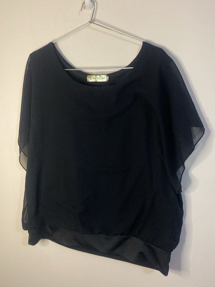 Elegant Black Chiffon Blouse