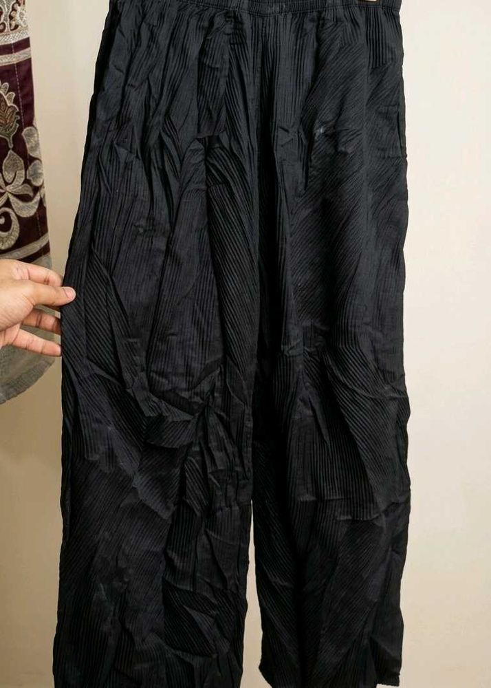 Pleated Black Palazzo Pants