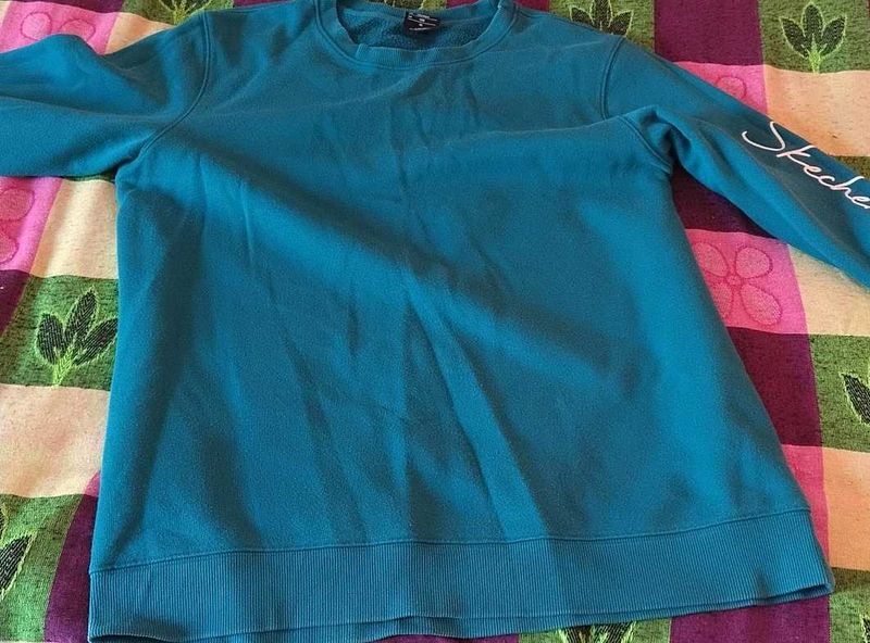 men sweatshirt Teal Skechers Sweatshir