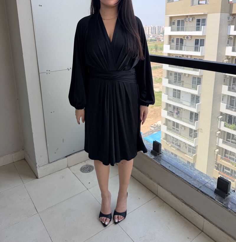 Elegant Black Wrap Dress