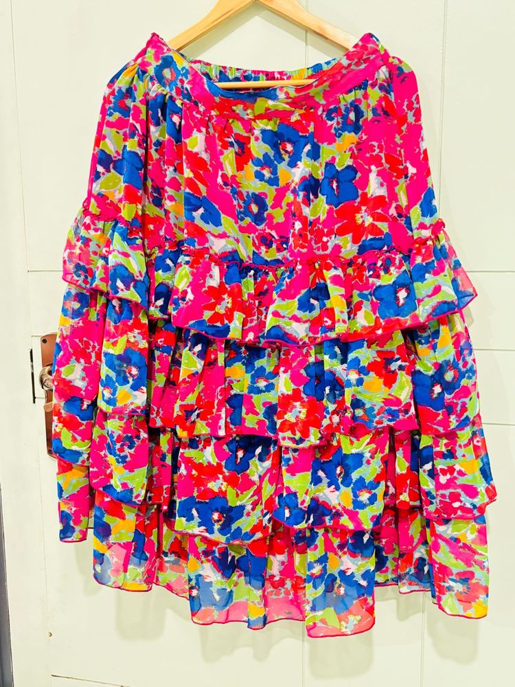 Bohemian Tiered Floral Print Maxi Dress