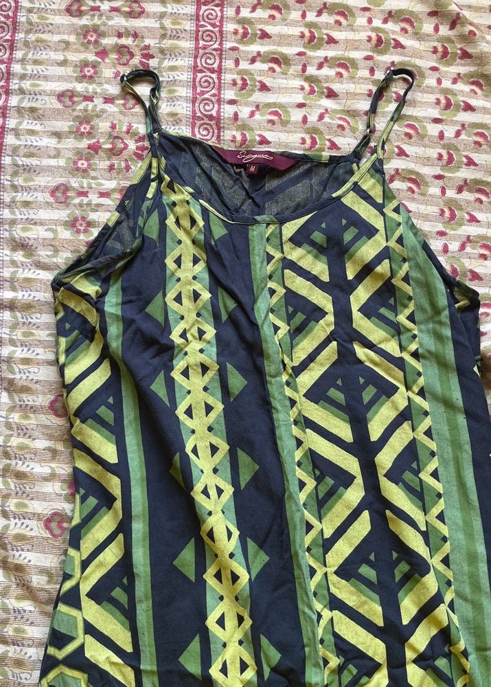 Boho Geometric Print Spaghetti Strap Top