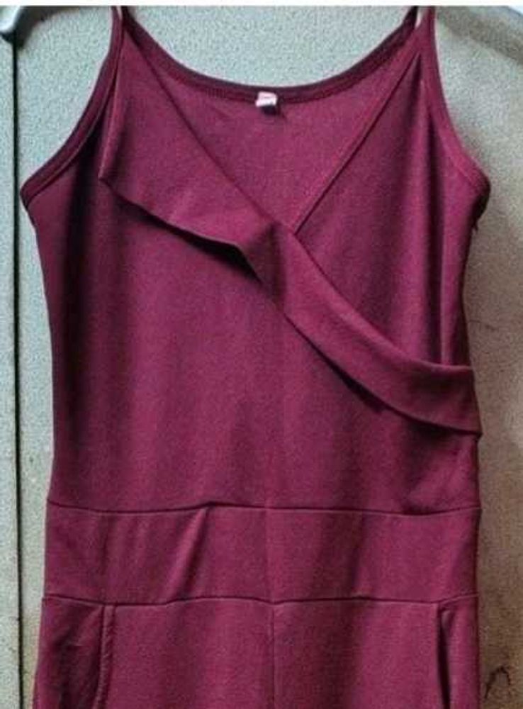 Maroon Jumpsuit + Glitter Crop Jacket