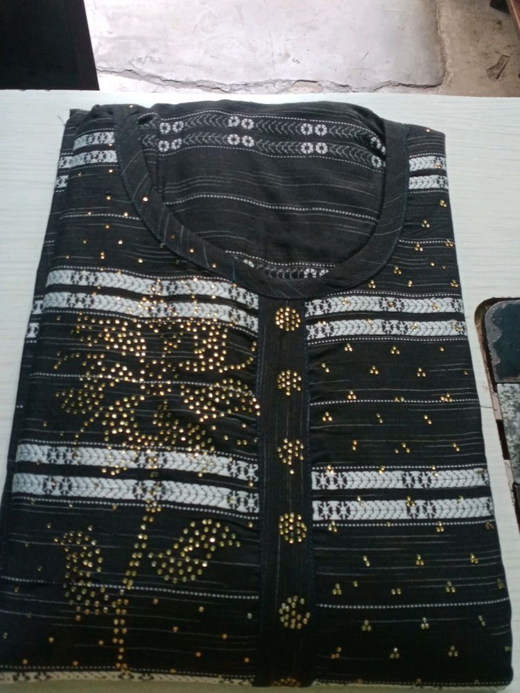 Embellished Black Tunic Top