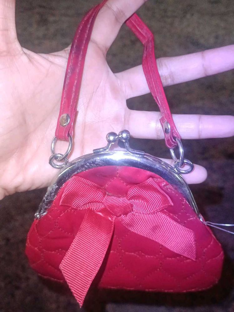 Cute Red Quilted Coin Purse