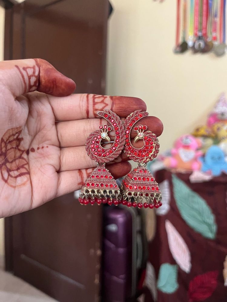 Stunning Peacock Jhumka Earrings