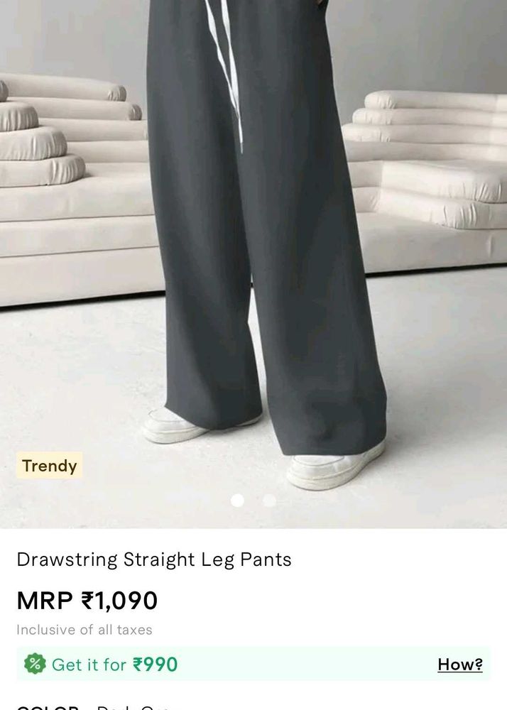 Trendy Drawstring Straight Leg Pants