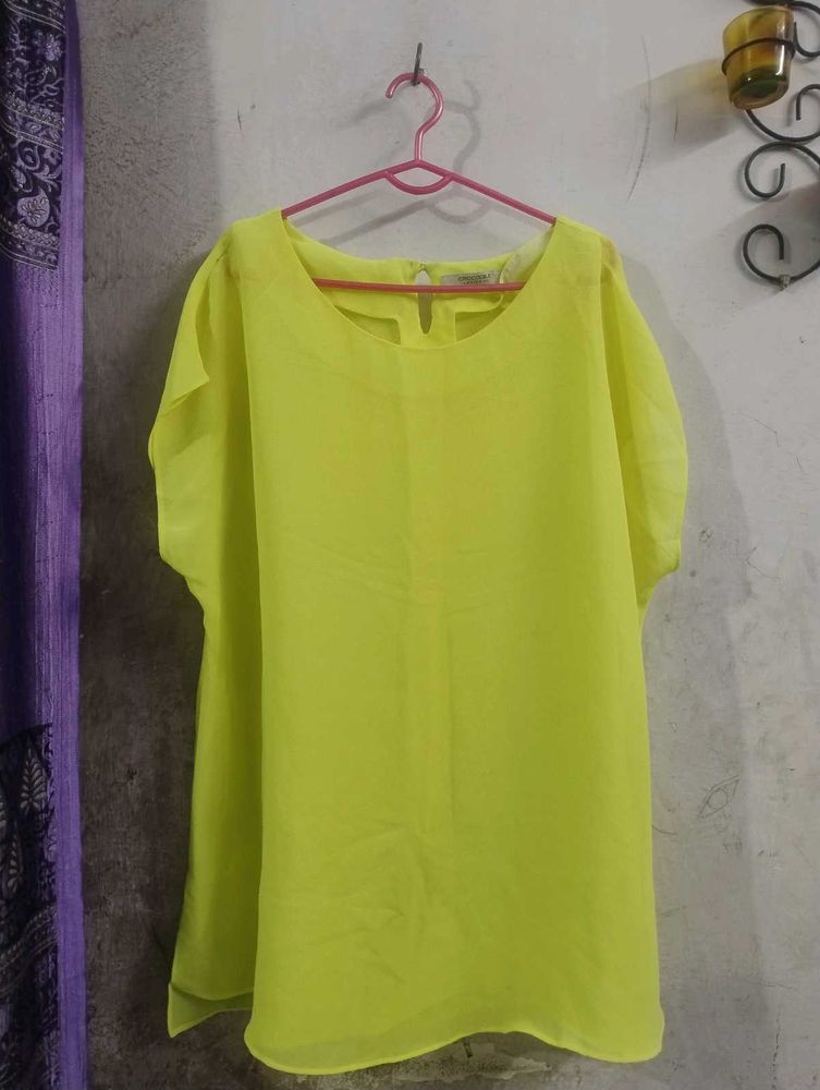 Bright Yellow Flowy Tunic Top