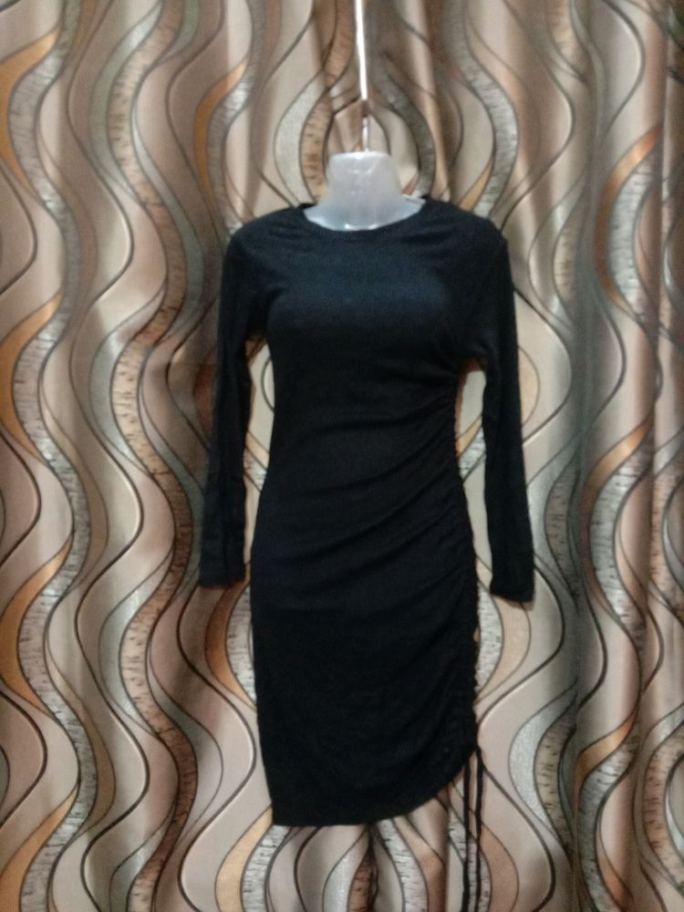 Korean Black Bodycon Dress