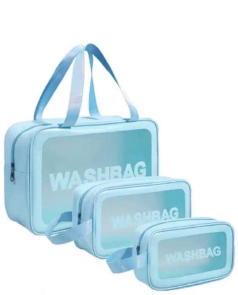 3-Piece Blue Wash Bag Set Combo