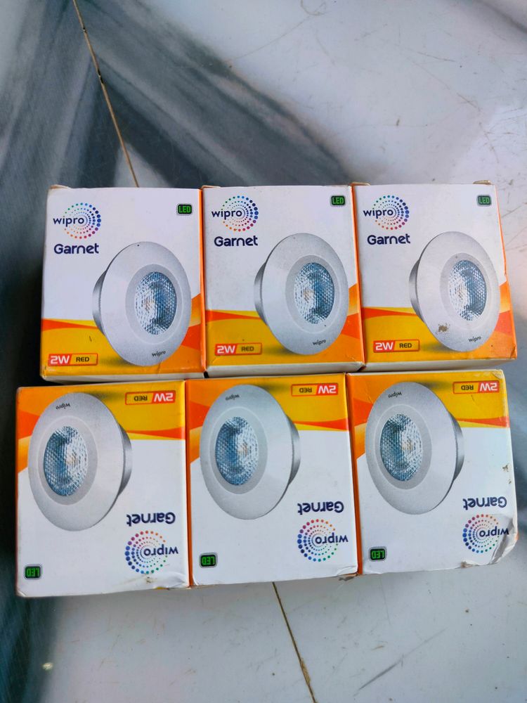 New Wipro 2w Led Red Color Ceiling Spot Light 6pc