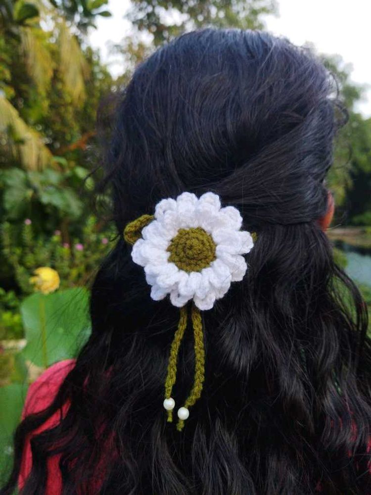 Handmade Crochet Flower Hair Clip