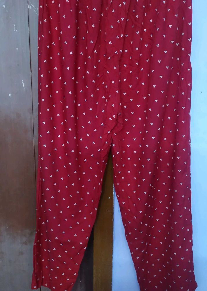 Comfy Red Heart Pattern Pants