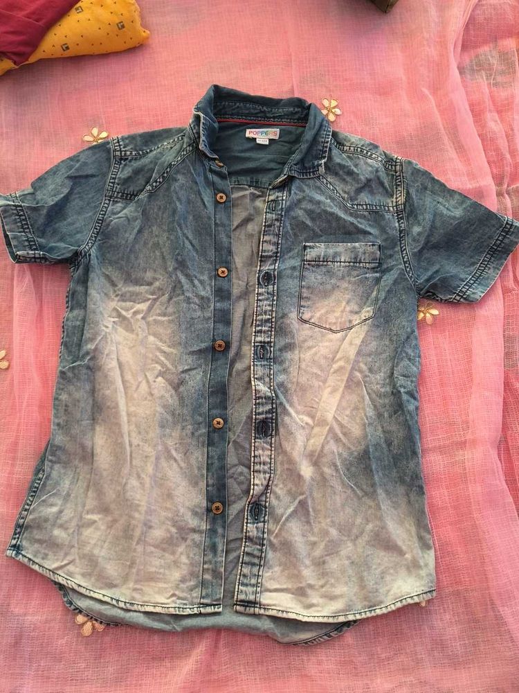 Boys Denim Short Sleeve Shirt