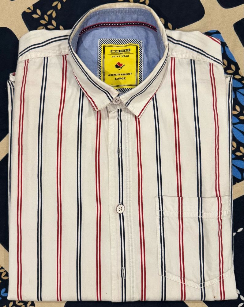 Cobb Men's Striped Button-Up Shirt